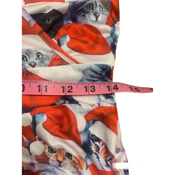 Torary Ugly Faux sweater Christmas Dress Fit And Flare Cats In Hats Sz M - Picture 11 of 13